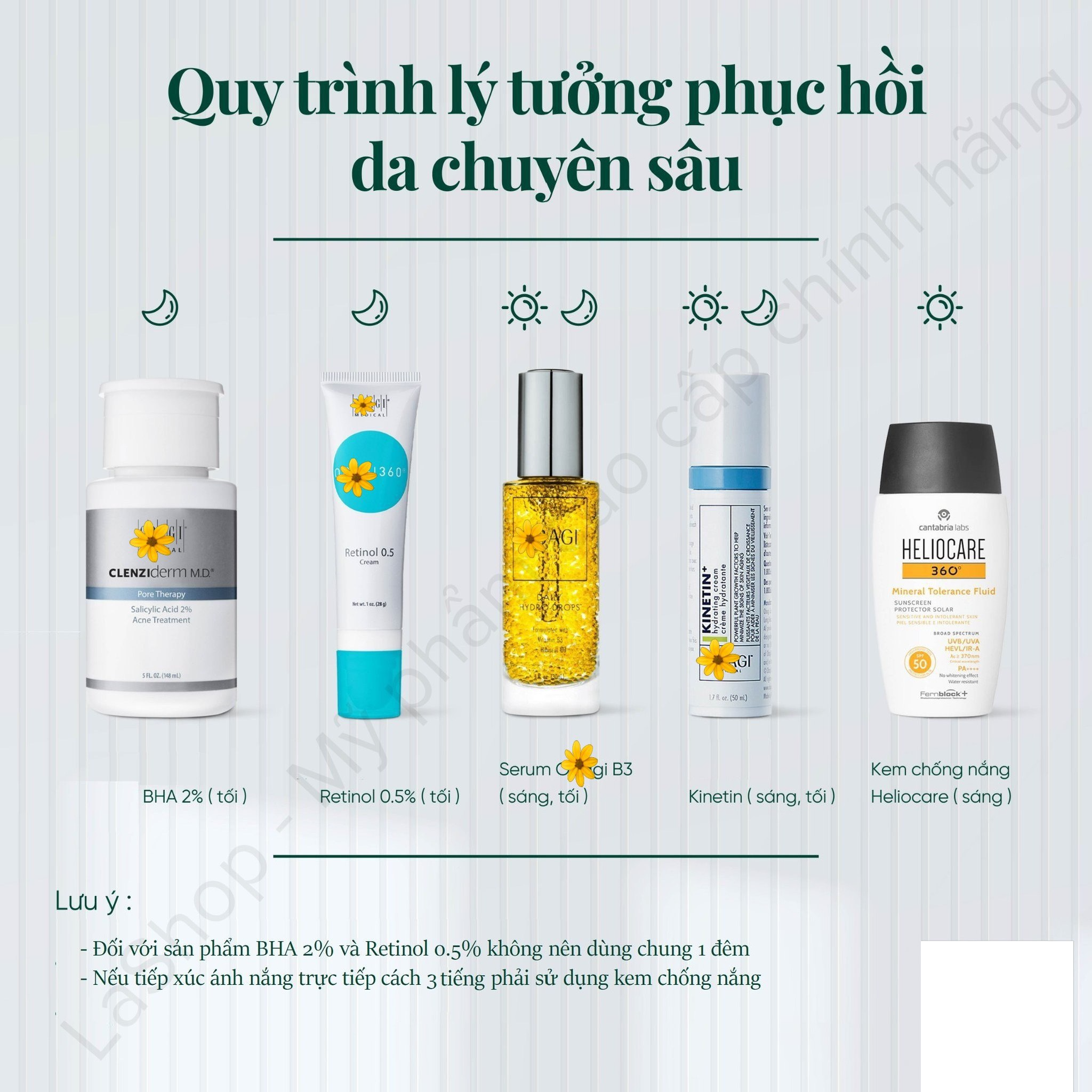 Combo quy trình phục hồi da chuyên sâu